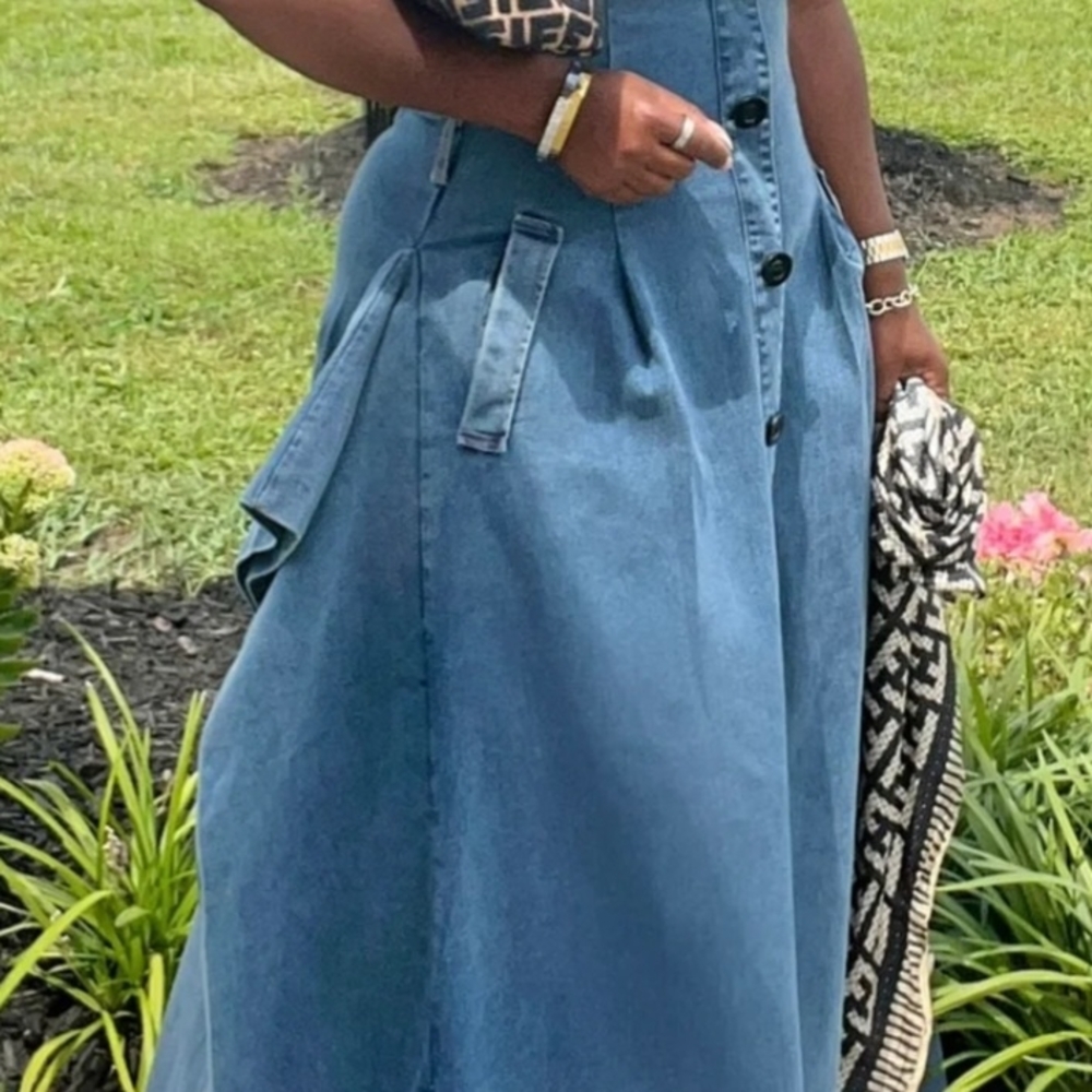 Blue Denim Button-Down Dress